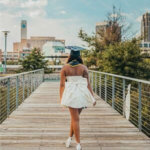 Stylish White Dress with Statement Bow